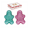 Karácsonyi Üvegtál szett 2 db-os mézeskalács figura forma díszdobozban Sweet Christmas