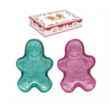 Karácsonyi Üvegtál szett 2 db-os mézeskalács figura forma díszdobozban Sweet Christmas