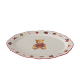 Karácsonyi macis porcelán ovális kínáló tál 31x21 cm