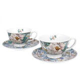 Bazsarózsás porcelán csésze aljjal 250 ml - 2 személyes - ajándékdobozban