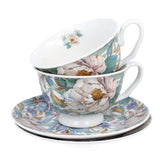Bazsarózsás porcelán csésze aljjal 250 ml - 2 személyes - ajándékdobozban