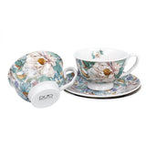 Bazsarózsás porcelán csésze aljjal 250 ml - 2 személyes - ajándékdobozban