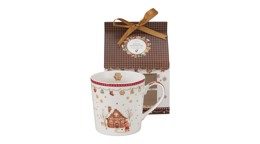 Karácsonyi Porcelán bögre 360 ml házikó díszcsomagolásban Gingerbread House