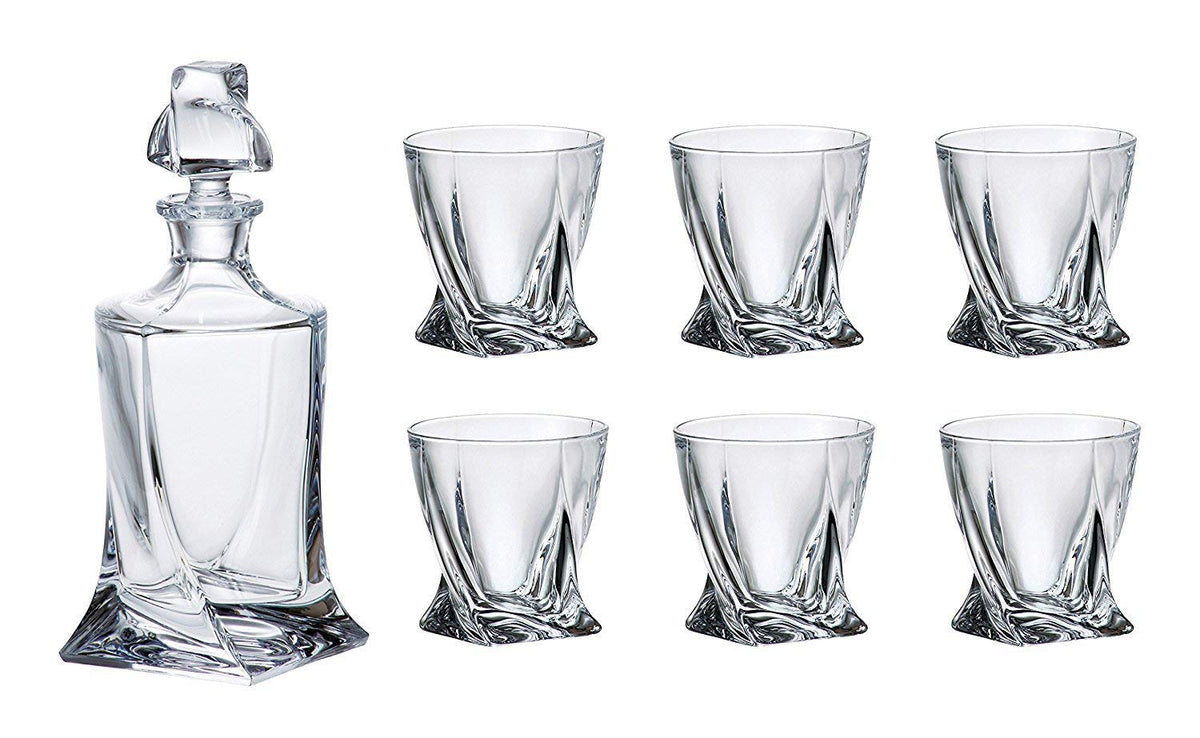 Bohemia Crystal Quadro whisky készlet 7 részes