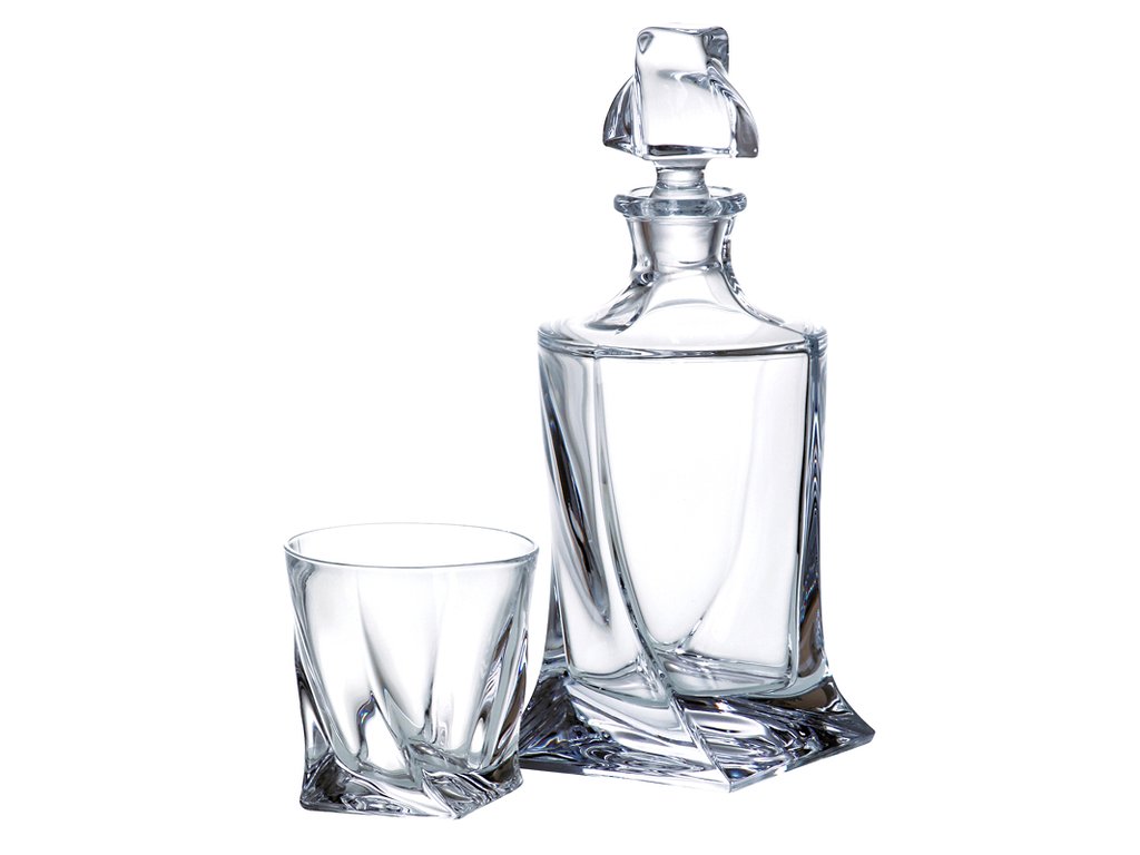 Bohemia Crystal Quadro whisky készlet 7 részes