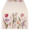 Tavaszi tulipán virágos asztali futó 40x140 cm pamut Storie Fiorite