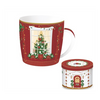 Karácsonyi fenyőfás porcelán bögre 350 ml fém díszdobozban Festive Avenue