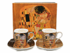 Gustav Klimt eszpresszó kávés porcelán csésze aljjal 2 személyes 100 ml A Csók