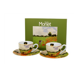 Porcelán eszpresszó kávés csésze + alj 110 ml 2 személyes dobozban Monet Pipacsmező