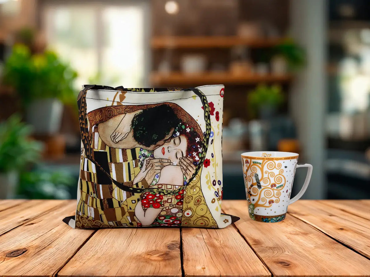 Bevásárlótáska 28x25,5 cm Polyester Klimt A Csók