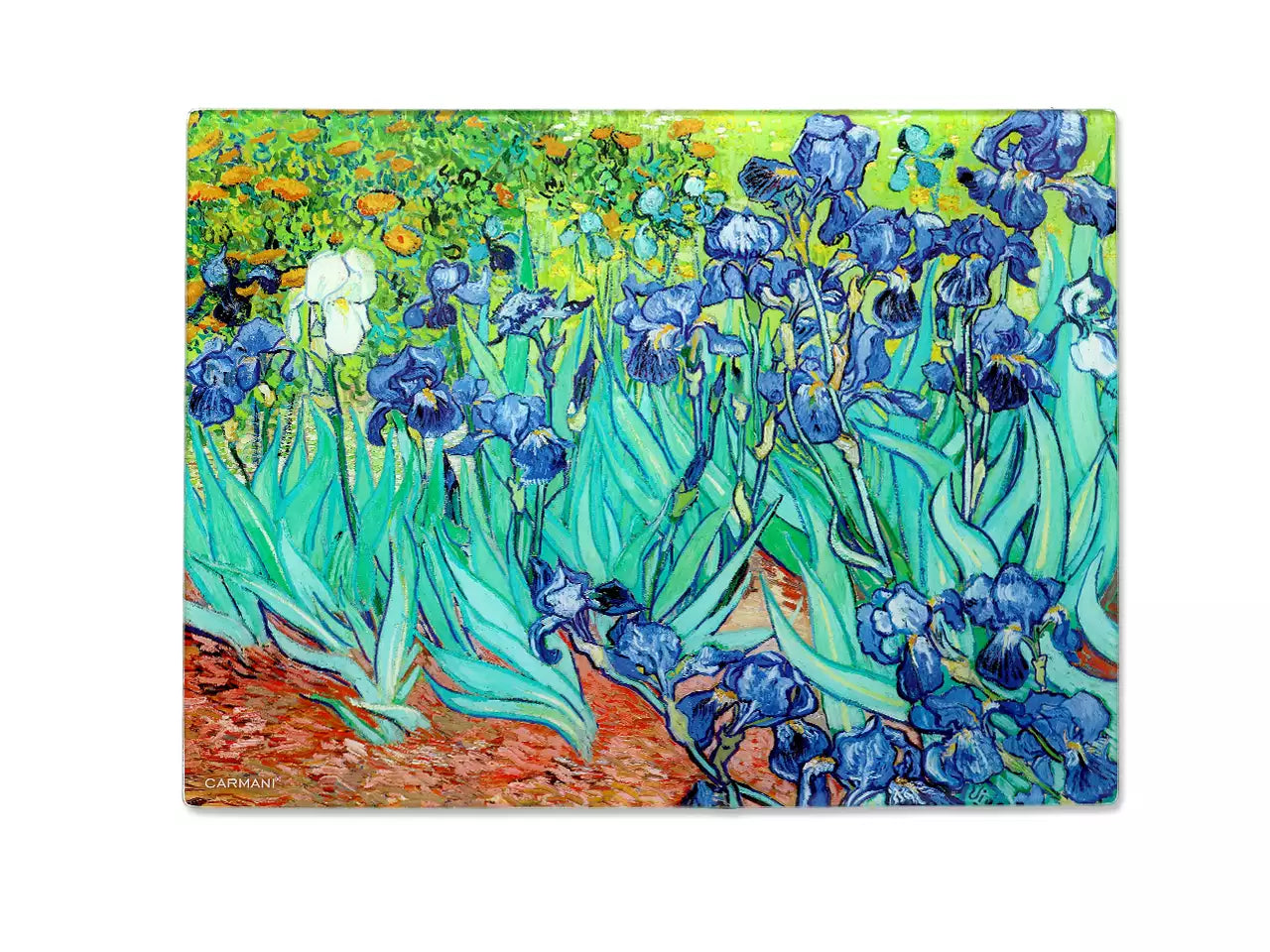 Üveg konyhai vágódeszka 40×30 cm – Van Gogh Íriszek
