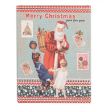 Télapós könyv alakú vintage fa tároló doboz szett 3 részes Merry Christmas