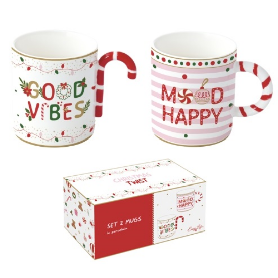 Karácsonyi Porcelán bögre szett 2 db-os 350 ml díszdobozban Christmas Twist