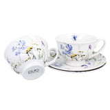 Mezei virágos porcelán csésze aljjal 250 ml - 2 személyes - ajándékdobozban