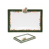 Forest Dream őszi porcelán rókás kínáló tálca 36x24 cm dobozban Easy Life