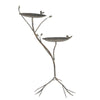 Antikolt zöld fém madártető két tálcás állvány 78 cm