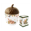Forest Dream őszi porcelán makk alakú konyhai tároló fedővel 11x16 cm