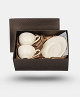 Elegáns porcelán csésze + alj 230 ml 2 személyes díszdobozban