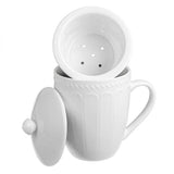 Duo Twilight fehér porcelán bögre porcelán szűrővel és fedővel - 370 ml