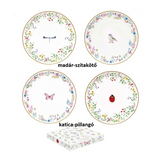 Porcelán desszertes tányér szett 2 db-os díszdobozban Fancy Garden