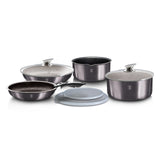 9 részes indukciós edénykészlet levehető nyéllel szürke Berlinger Haus Metallic Line Carbon Edition