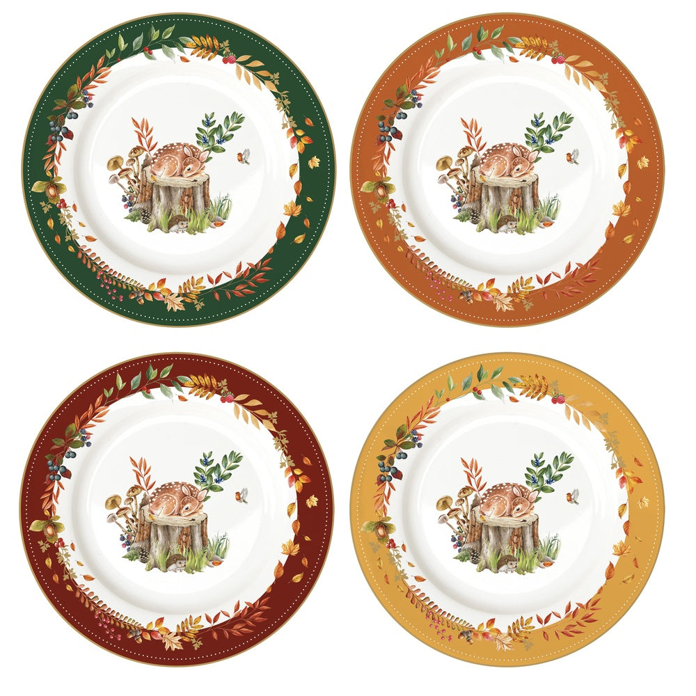 Forest Dream porcelán őzikés desszertes tányér 19 cm szett 4db-os – Easy Life