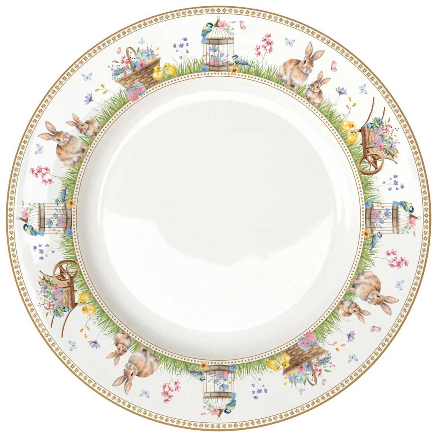 Spring Bloom húsvéti porcelán 18 részes nyuszis étkészlet