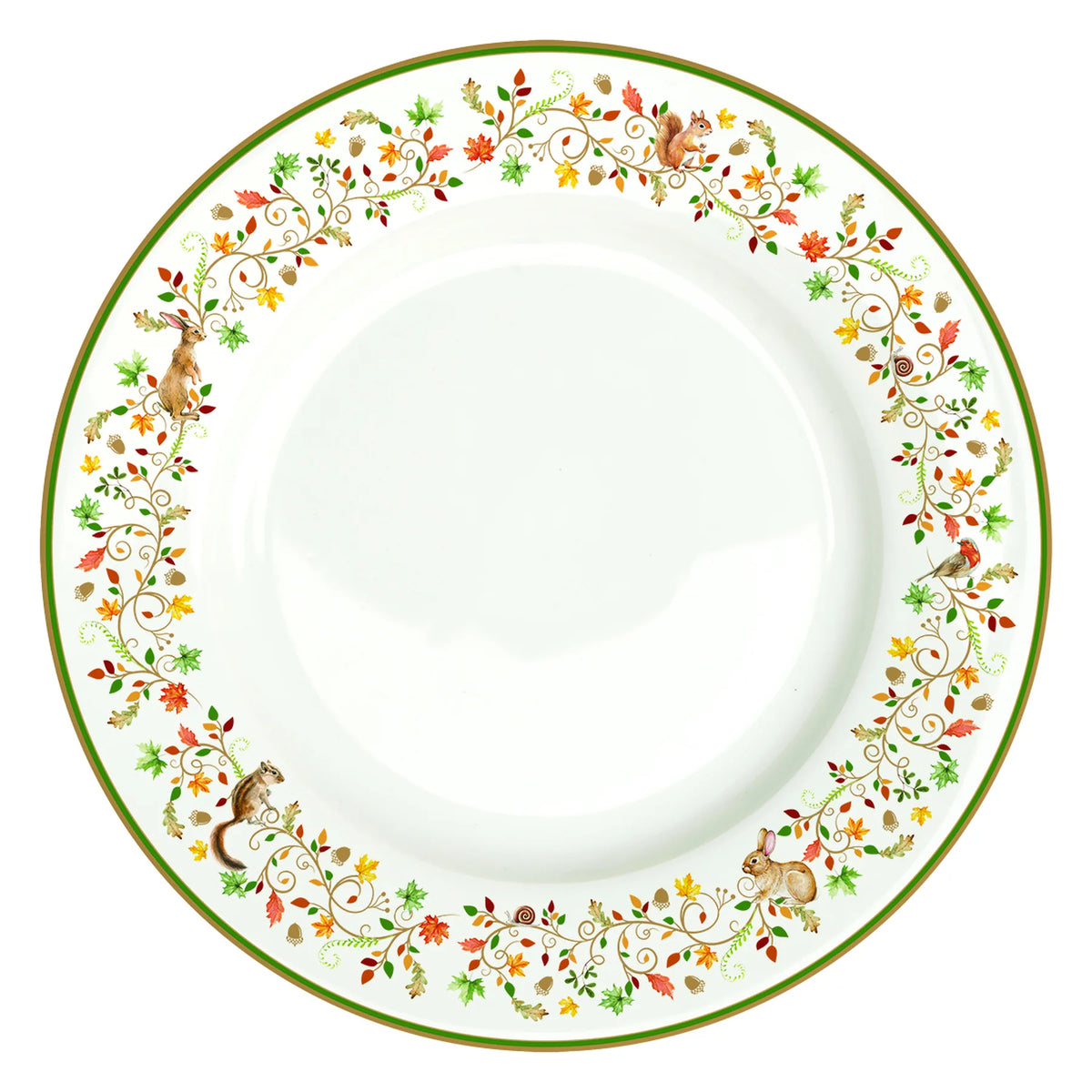 Porcelán őszi erdei állat mintás lapostányér 26,5 cm Fairy Forest