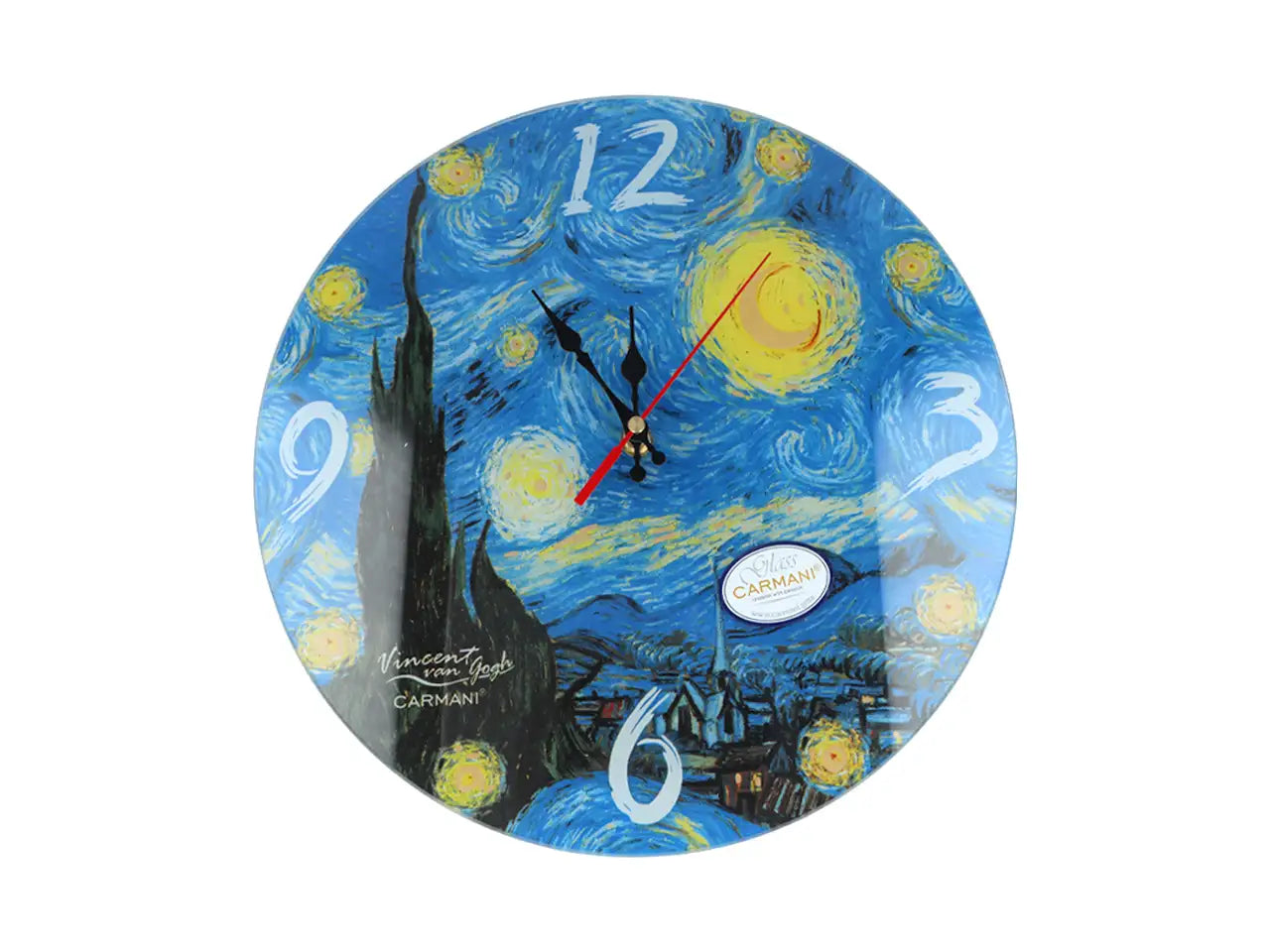 Üveg falióra 30 cm Van Gogh Csillagos éj díszdobozban