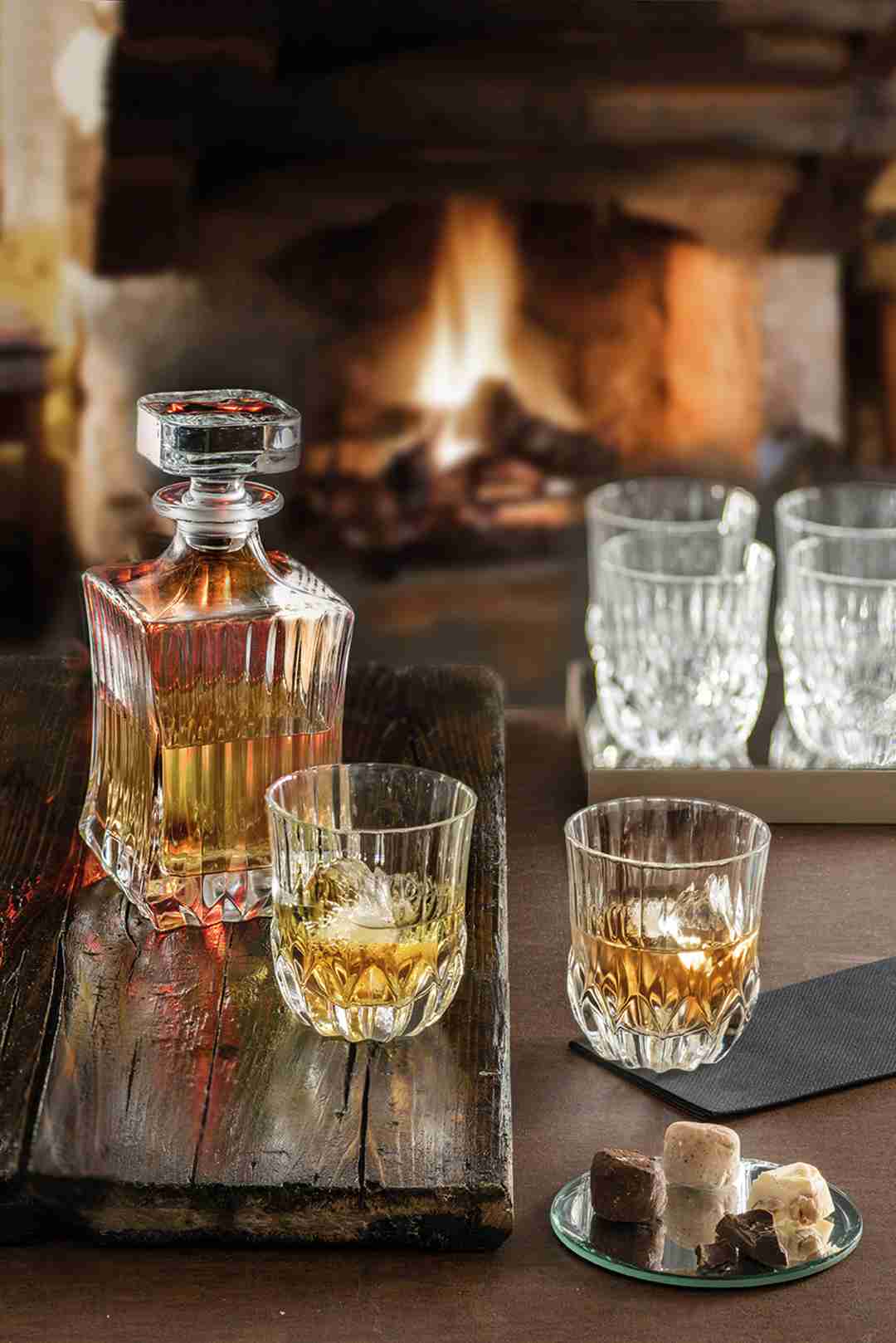 Kristályüveg whisky szett 7 részes decanter és 6 db pohár