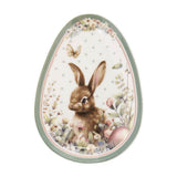 Húsvéti nyuszis Porcelán tojás formájú tányér 17x12 cm díszdobozban