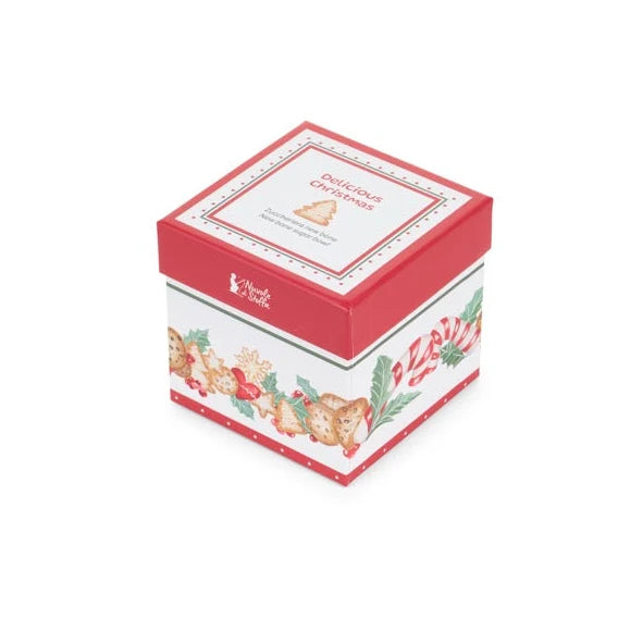 Karácsonyi porcelán cukortartó 270 ml díszdobozban