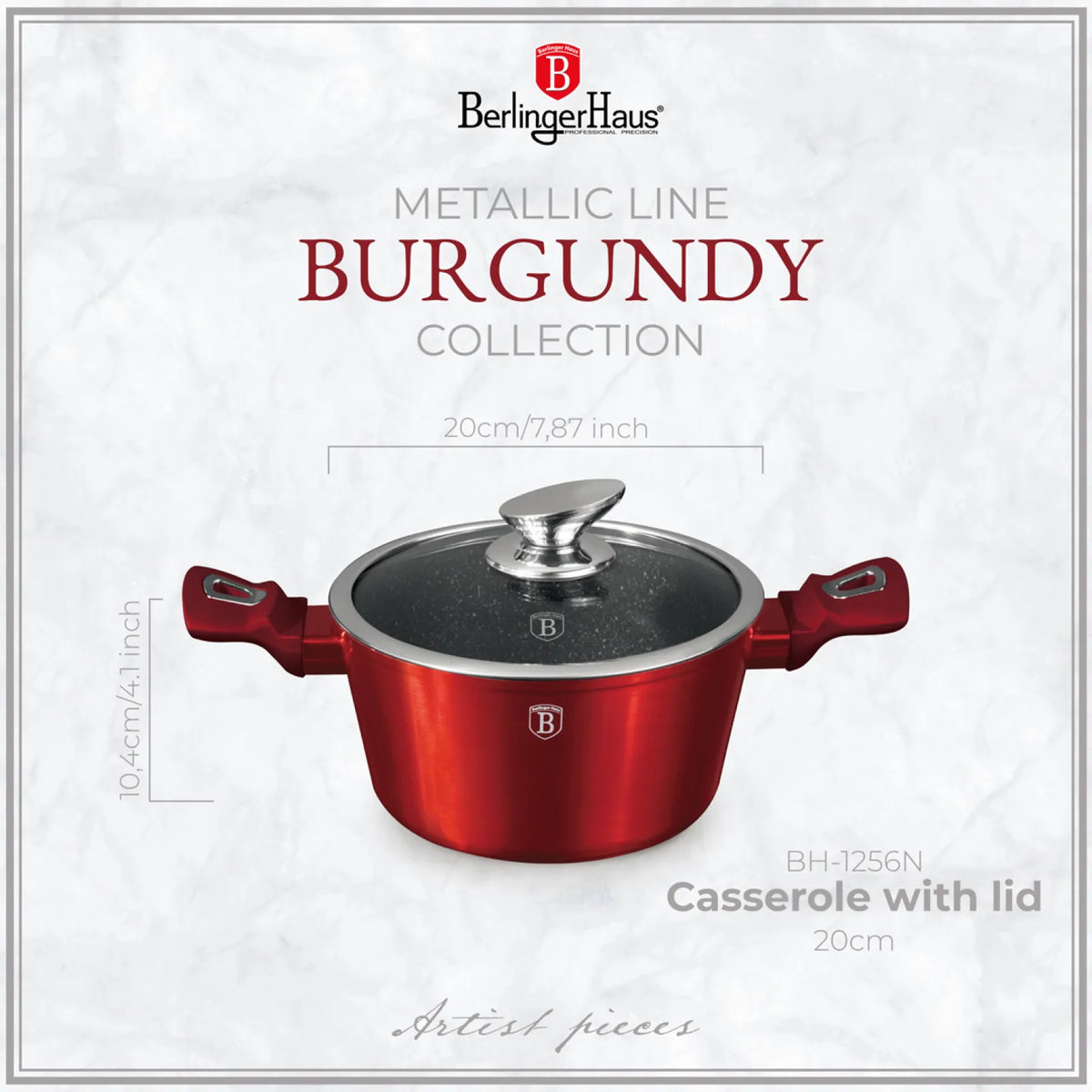Berlinger Haus Lábas fedővel (2.5 L) – indukciós – Metallic Line- Burgundy Edition