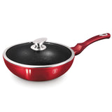 Berlinger Haus indukciós wok serpenyő fedővel 28 cm, 3,2 l – Metallic Line Burgundy Edition