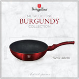 Berlinger Haus indukciós wok serpenyő 28 cm, 3,2 l – Metallic Line Burgundy Edition