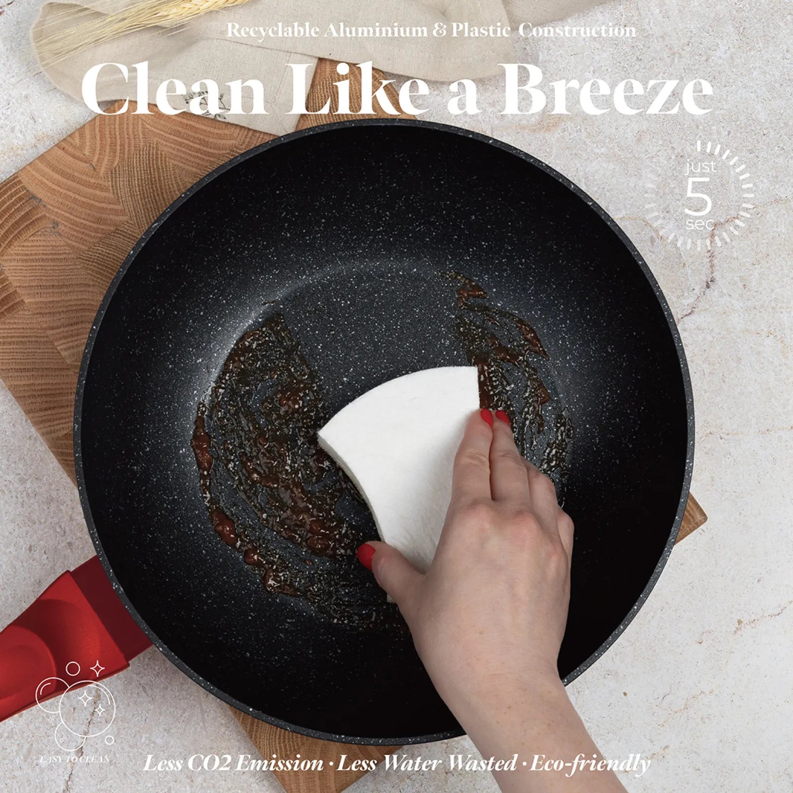 Berlinger Haus indukciós wok serpenyő 28 cm, 3,2 l – Metallic Line Burgundy Edition