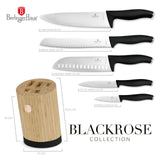 Berlinger Haus 6 részes késkészlet bambusz késtartóval – Black Rose Collection BH/2752