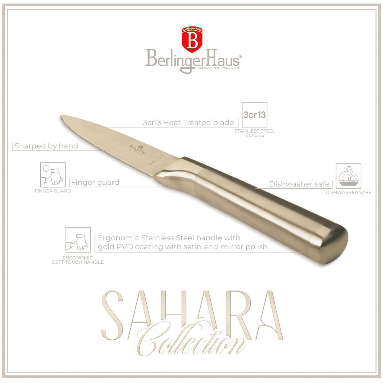 Berlinger Haus Hámozókés 9 cm arany színű Sahara