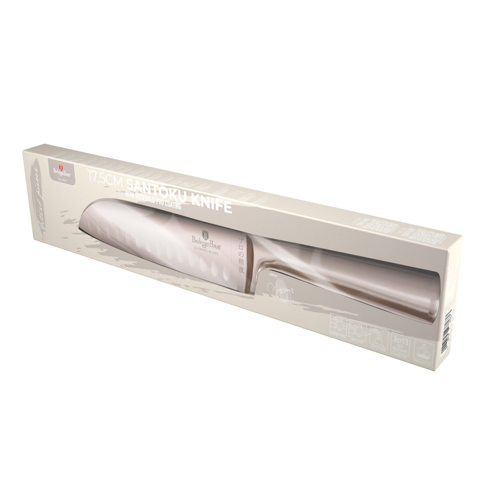 Rozsdamentes acél rose gold Santoku kés 17,5 cm Berlinger Haus Taupe