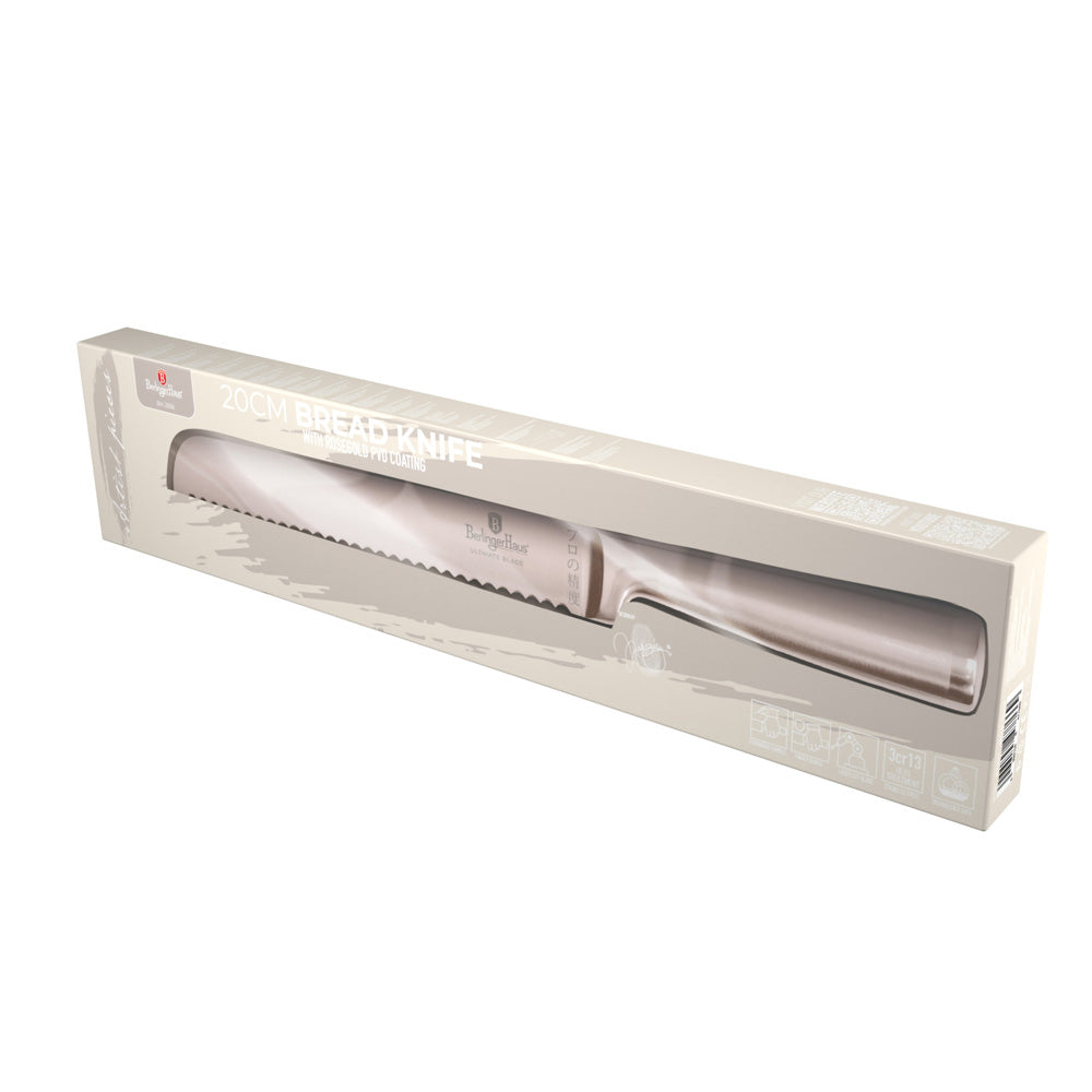 Rozsdamentes acél rose gold Kenyérvágó kés 20 cm Berlinger Haus Taupe
