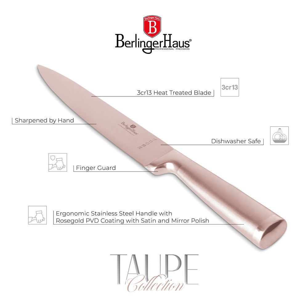 Rozsdamentes acél rose gold Szeletelő kés 20 cm Berlinger Haus Taupe