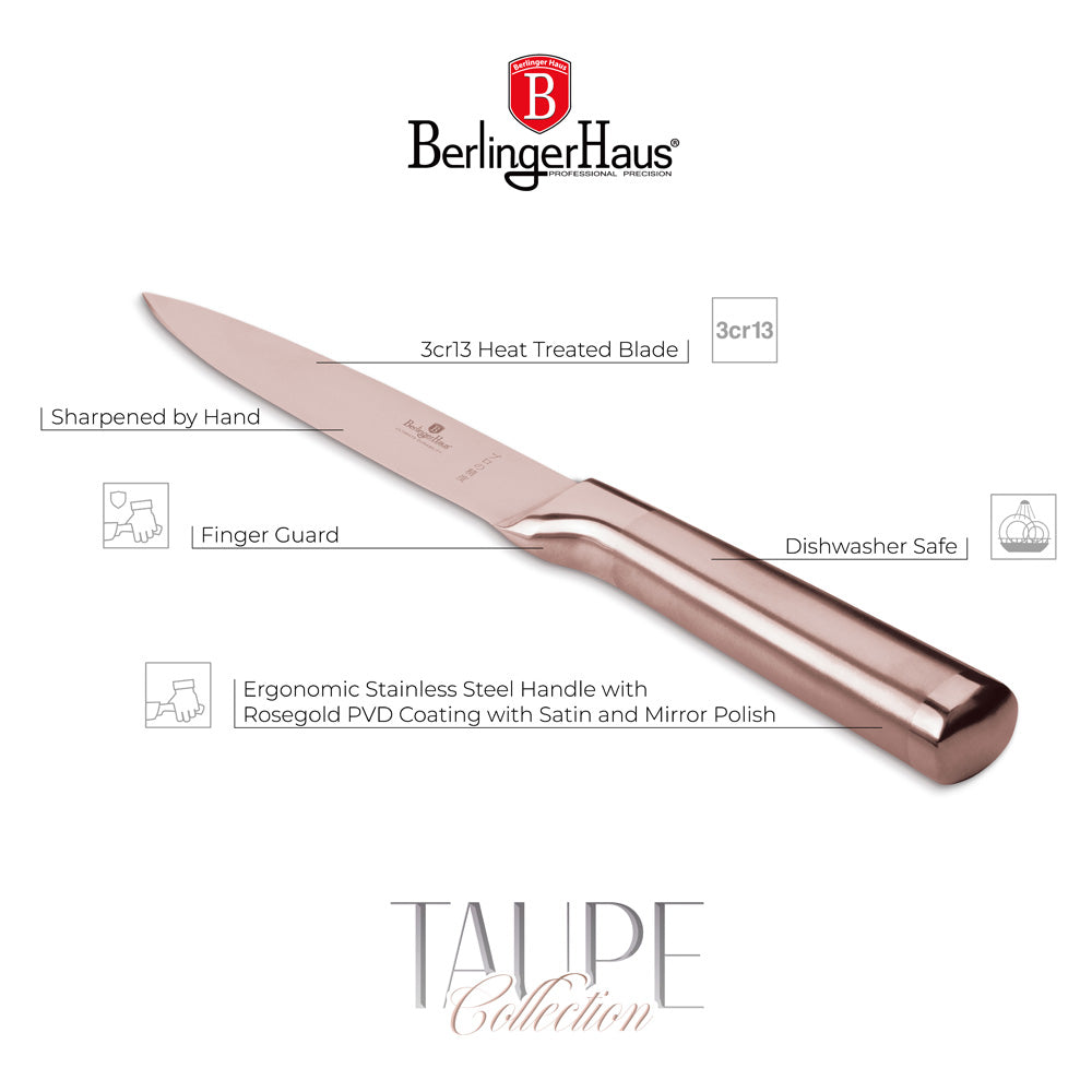 Rozsdamentes acél rose gold Általános vágó kés 12,5 cm Berlinger Haus Taupe
