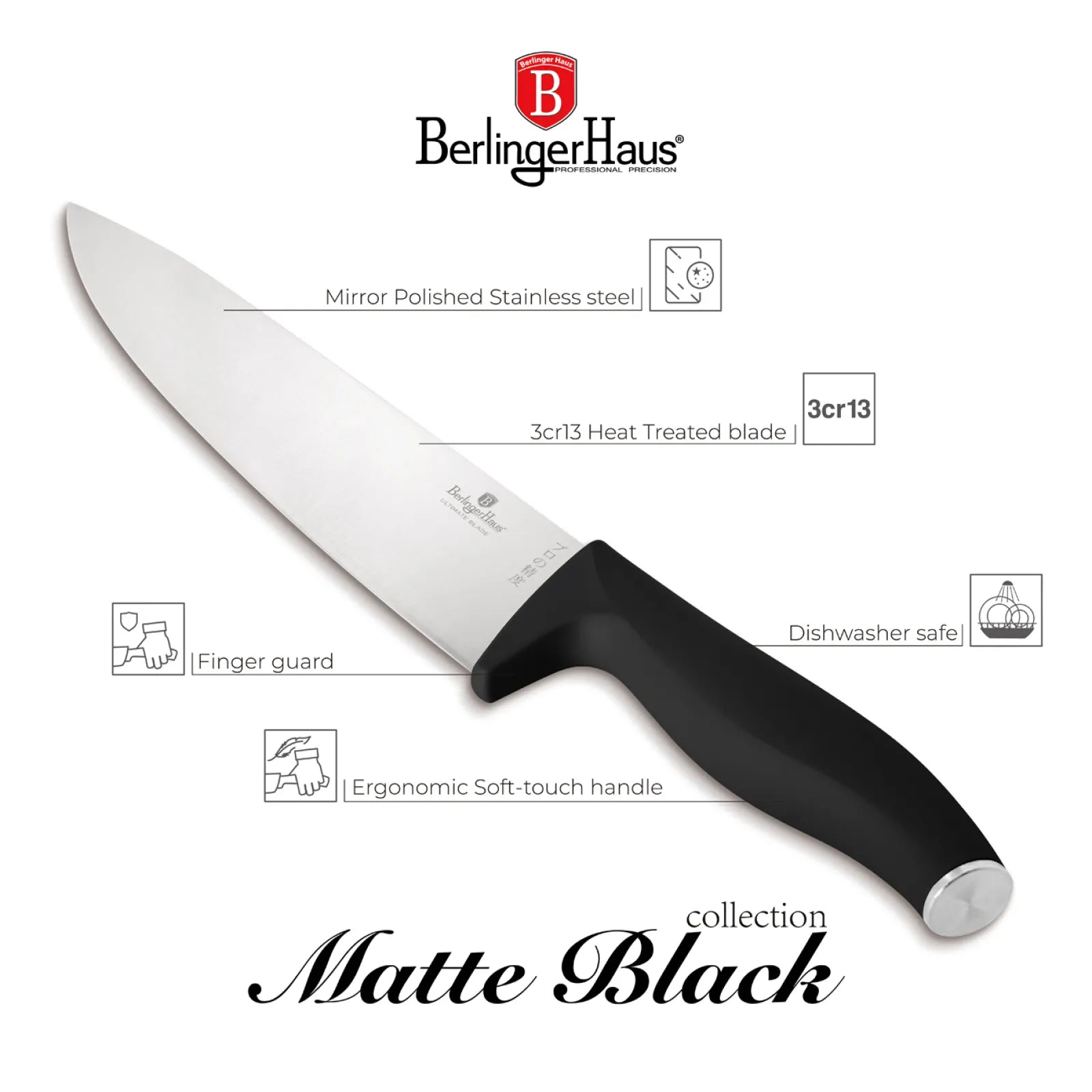 Berlinger Haus 6 részes késkészlet bambusz állvánnyal – Black Vantage Collection