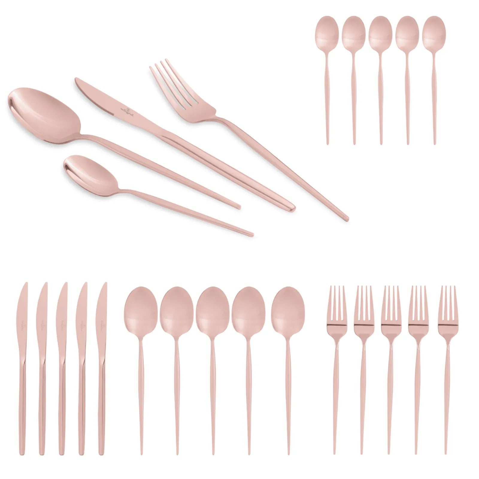 24 részes rose gold evőeszközkészlet – 6 személyes