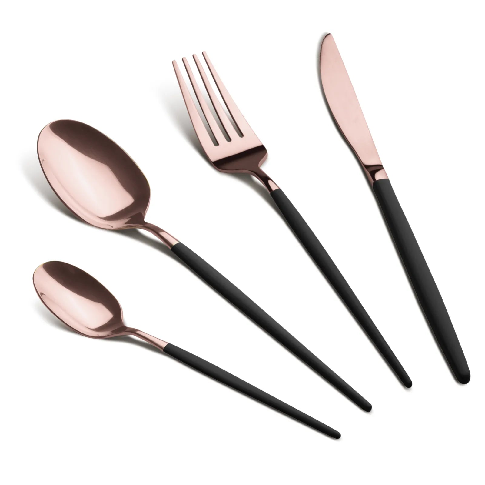 Berlinger Haus 24 részes fekete–rose gold evőeszközkészlet – Black Rose Collection