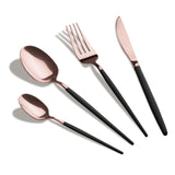Berlinger Haus 24 részes fekete–rose gold evőeszközkészlet – Black Rose Collection