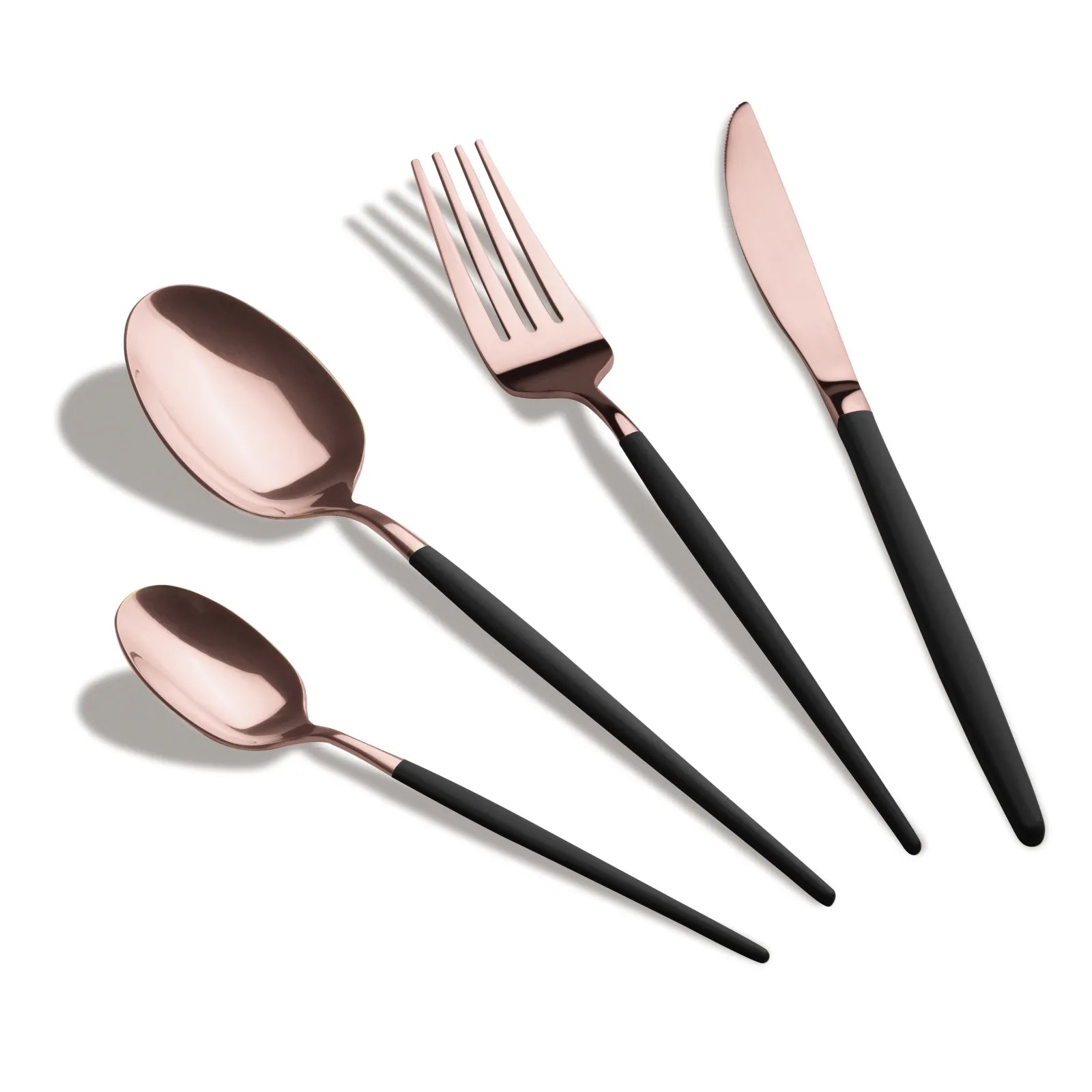 Berlinger Haus 24 részes fekete–rose gold evőeszközkészlet – Black Rose Collection
