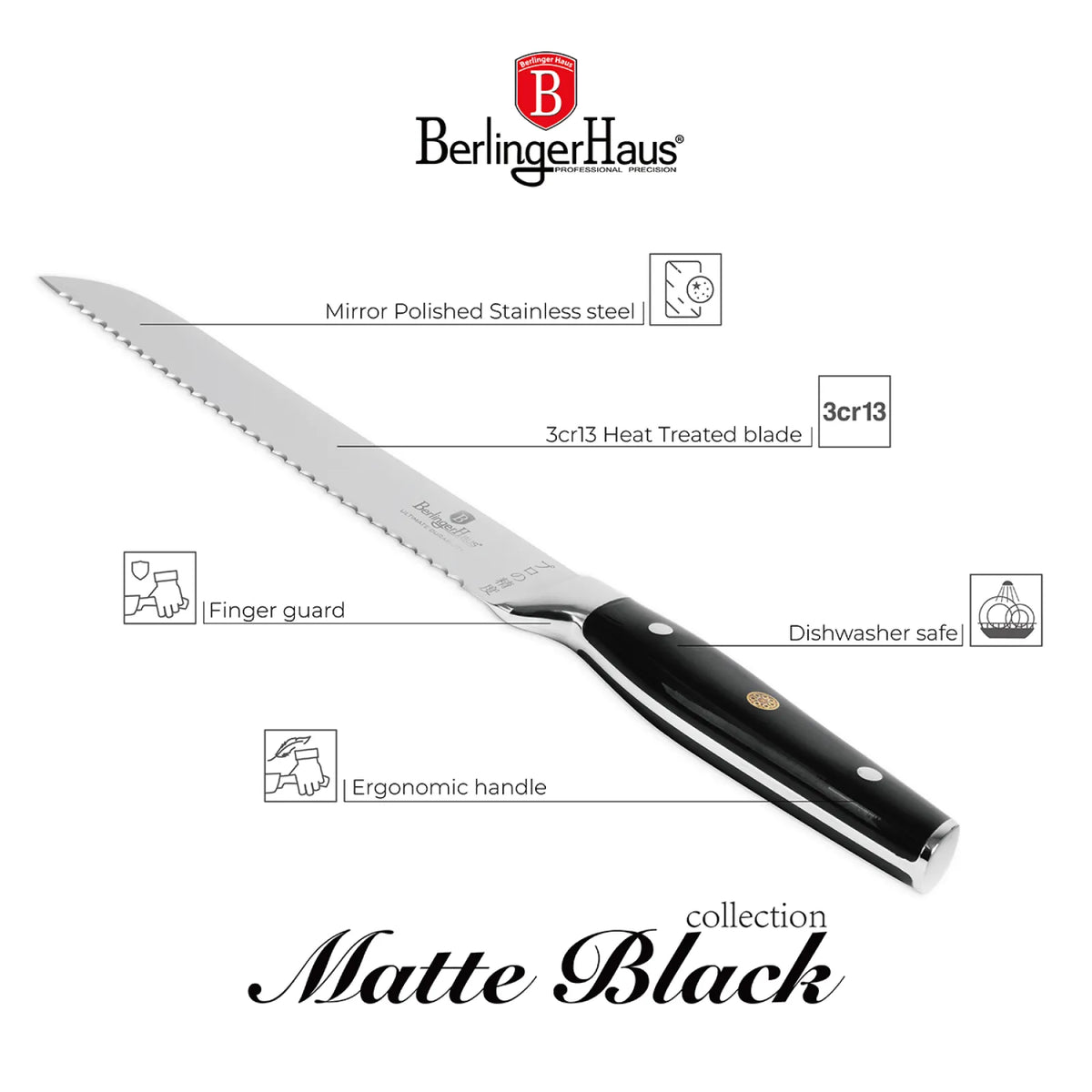 Berlinger Haus Kenyérvágó kés (20 cm) – 7. kép
