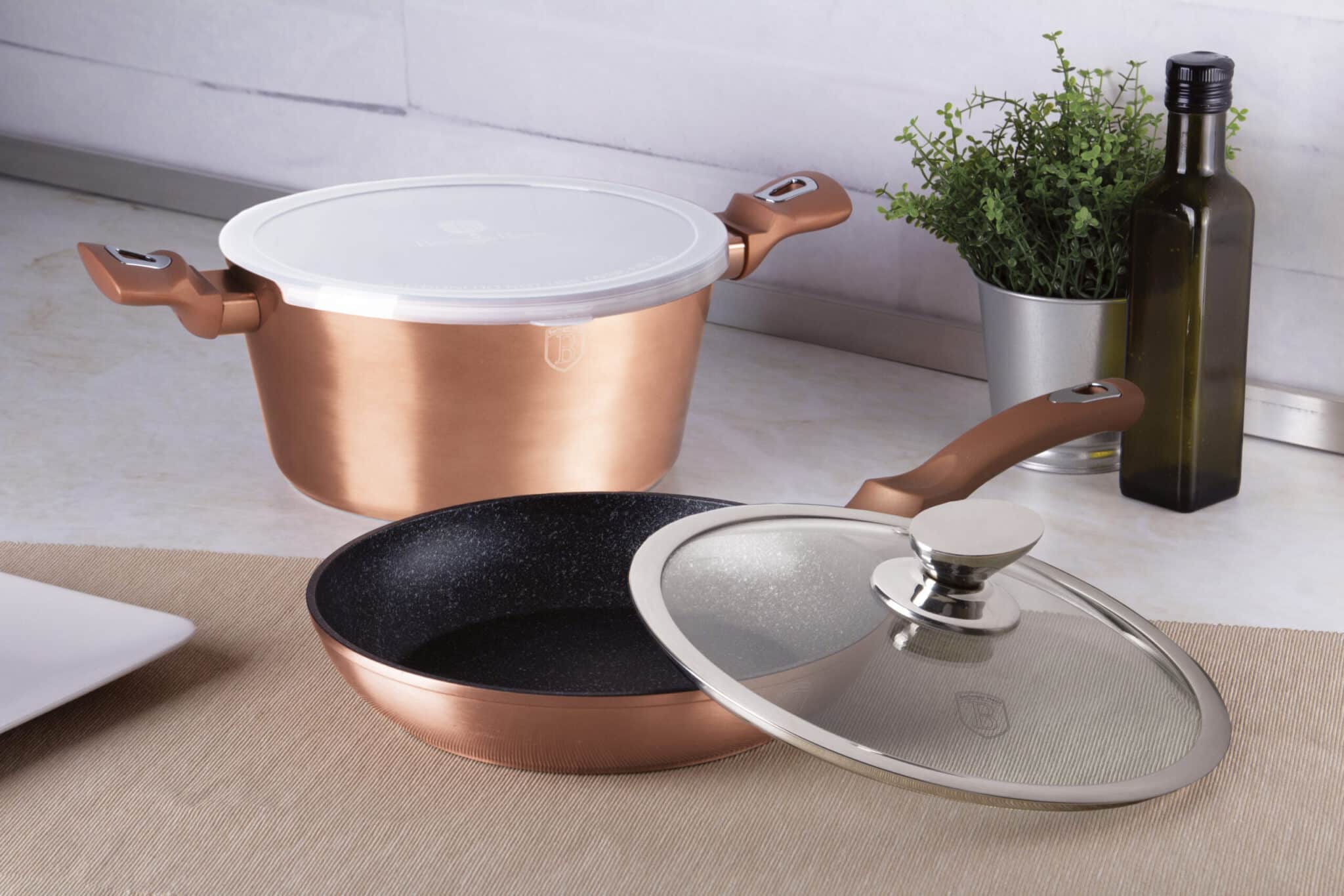 Indukciós 4 részes edénykészlet Metallic Line Rose Gold Edition Berlinger Haus