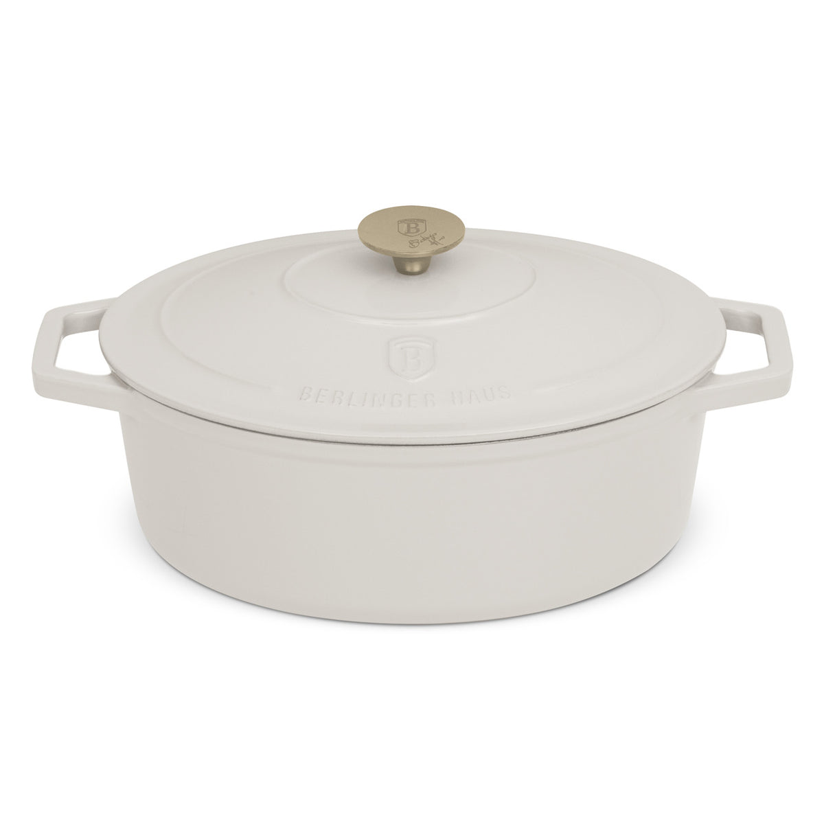 Berlinger Haus Ovális öntöttvas pecsenyesütő 4,65 L matt krém Sahara Collection